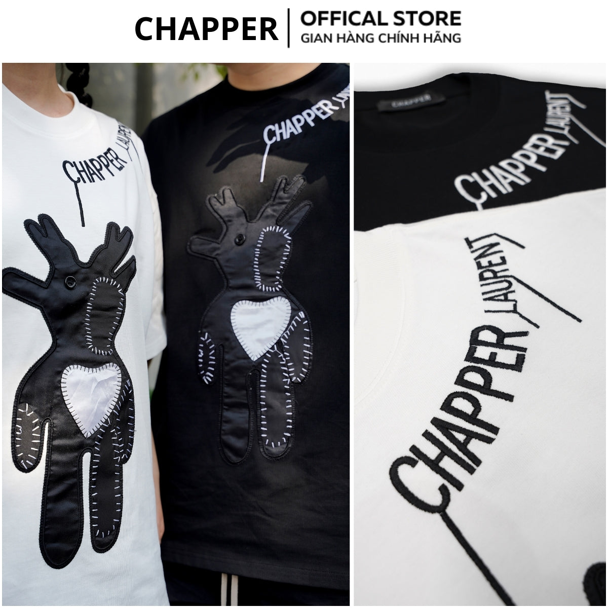 Bear Embroidery Oversized Tee